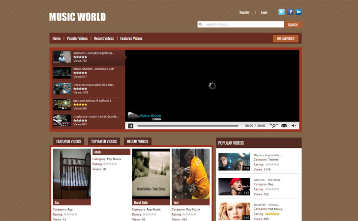 Music world Joomla 1.7 – 1.5 template – Apptha