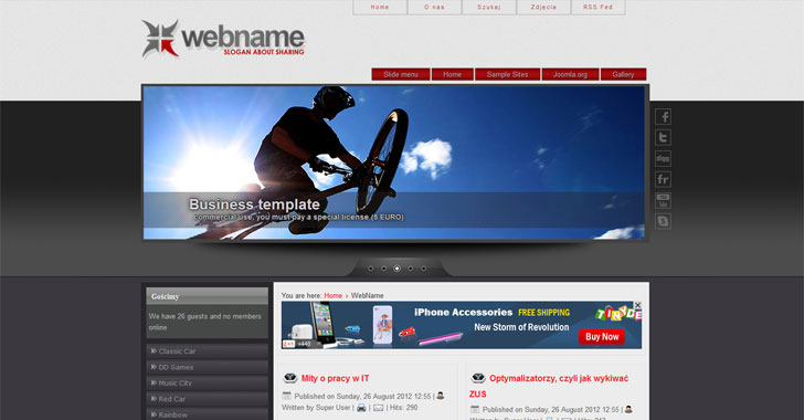Joomla 3.0 template web name Free Joomla 3.0 template